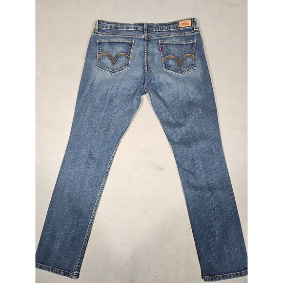 Levi's 524 Jeans Womens 15M Too Superlow Medium Wash Stretch Denim Low Rise - Picture 6 of 9